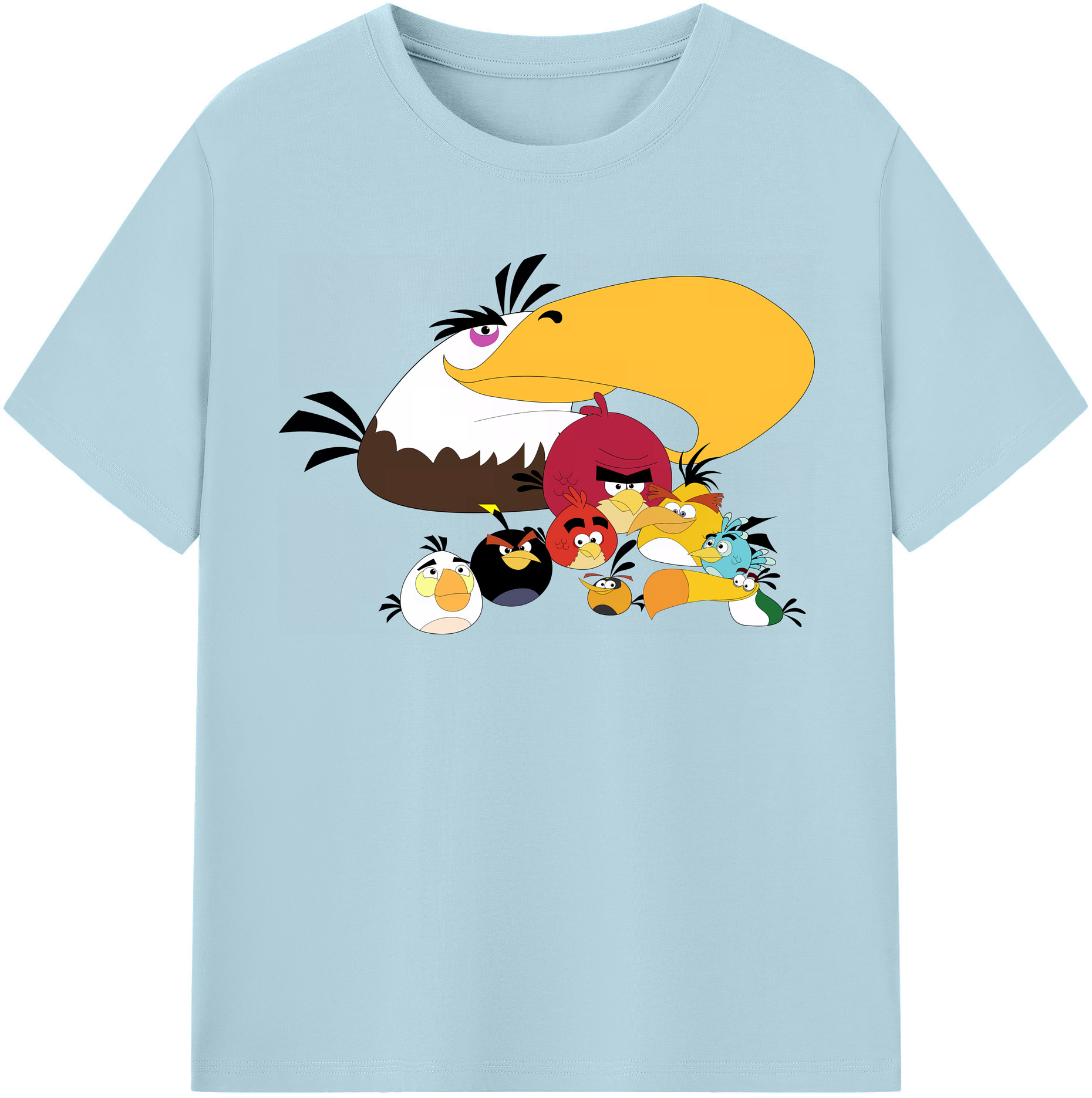 （画像用） Angry Birds アングリーバード 綿100％半袖Tシャツ（フロントプリント）